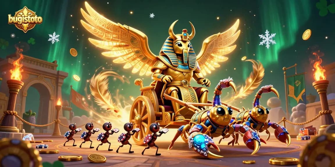 Taruhan di bugistoto dengan gambar scarab emas dan kalajengking berhias berlian dalam arena judi